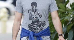 Robert Downey Jr. sports funky Bruce Lee T-shirt on casual day out