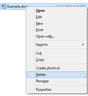 How to Remove a File in Microsoft Windows