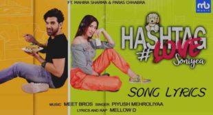 Hashtag Love Soniyea Lyrics – Meet Bros | Piyush Mehroliyaa