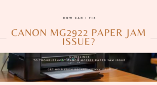 How can I fix the Canon MG2922 paper jam issue
