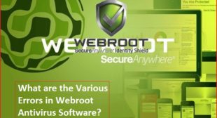 List of Various Errors in Webroot.com/safe Antivirus Software