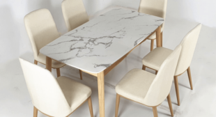 Virtuoso 6 Seater Dining Table with Marble Top